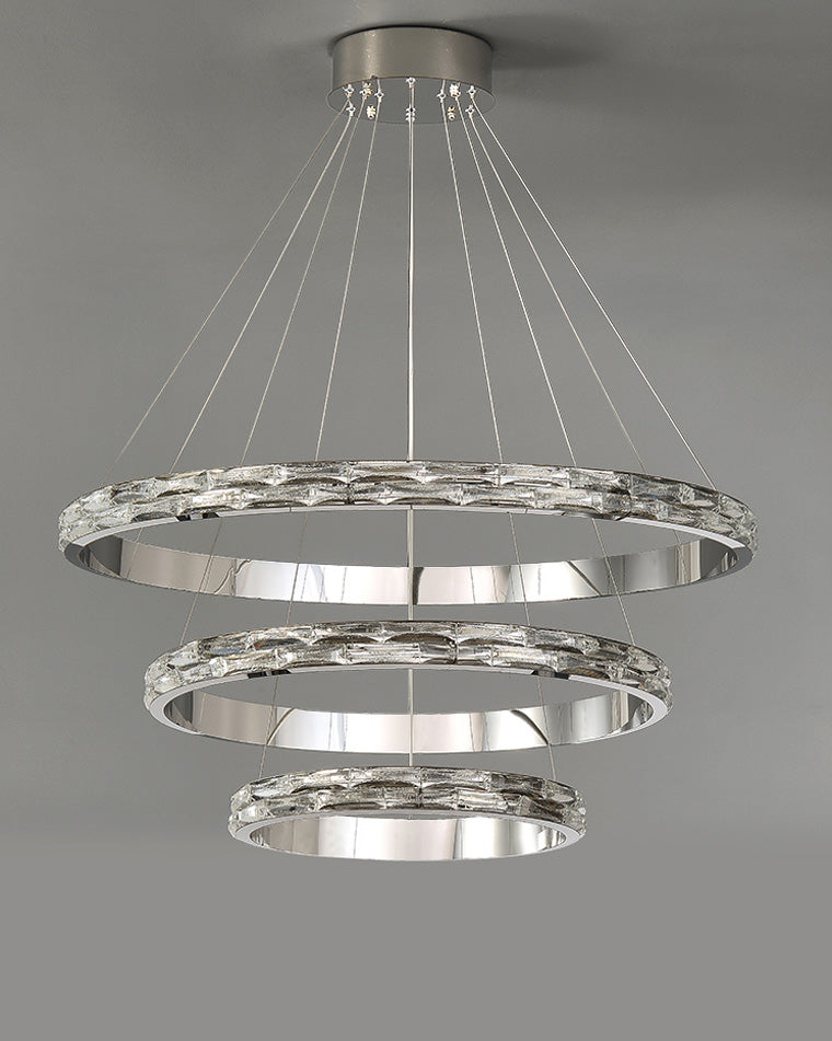 WOMO Tiered Circular Led Crystal Chandelier-WM2491