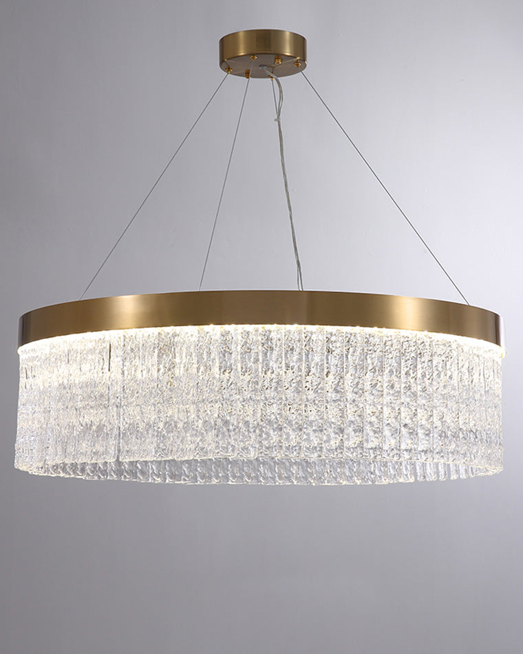 WOMO Hammered Glass Round Chandelier-WM2489