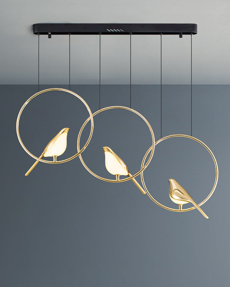 WOMO Black and Gold Bird Chandelier-WM2512