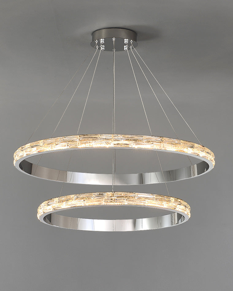 WOMO Tiered Circular Led Crystal Chandelier-WM2491