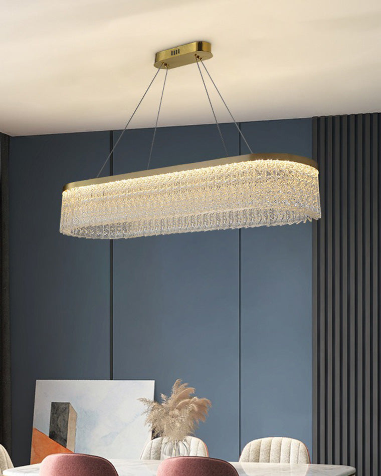 WOMO Hammered Glass Round Chandelier-WM2489