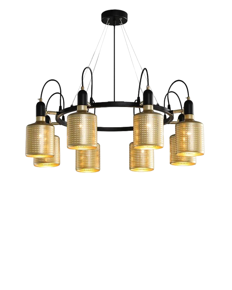 WOMO Industrial Adjustable Gold Chandelier-WM2262