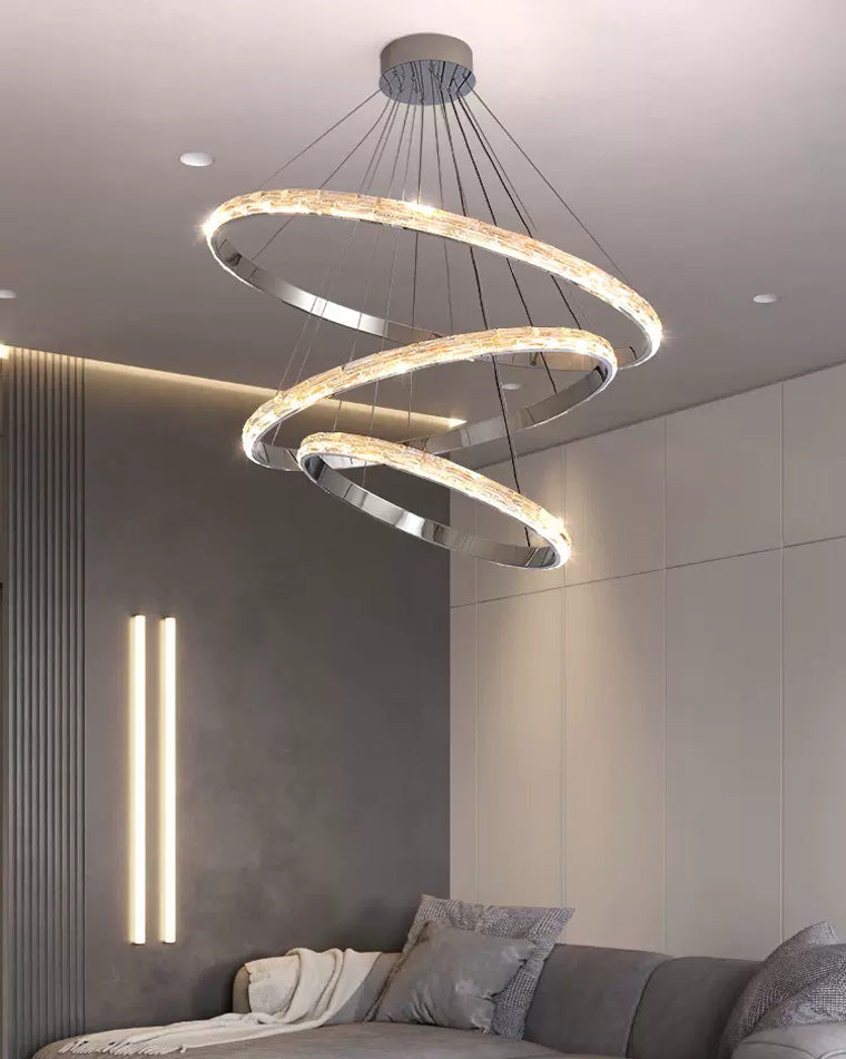 WOMO Tiered Circular Led Crystal Chandelier-WM2491
