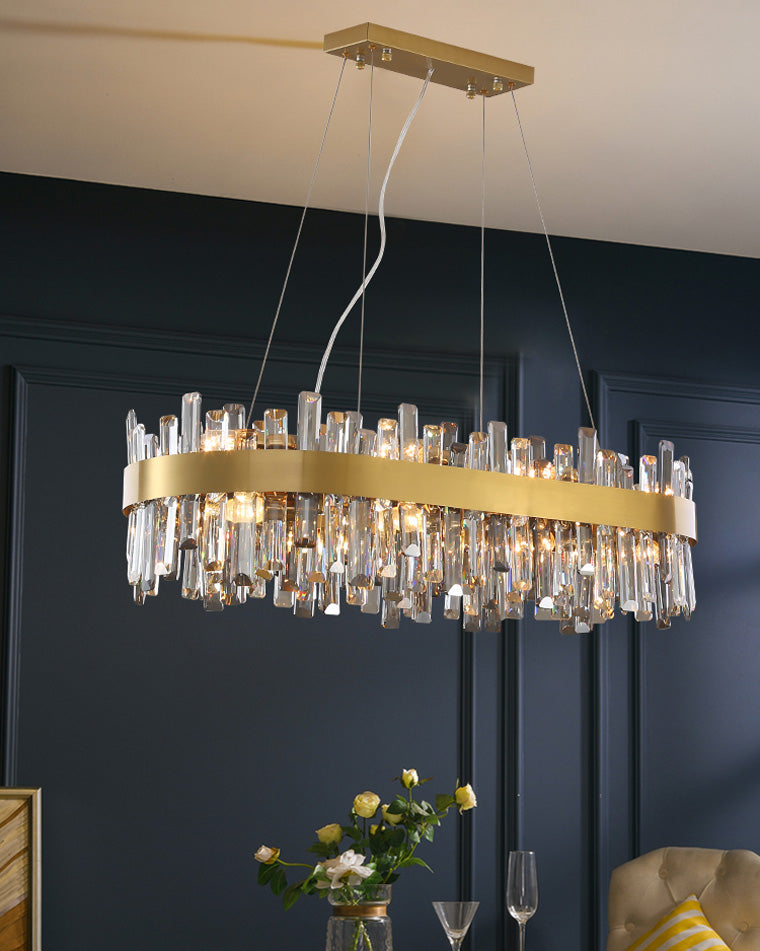 WOMO Long Oval Crystal Chandelier-WM2486