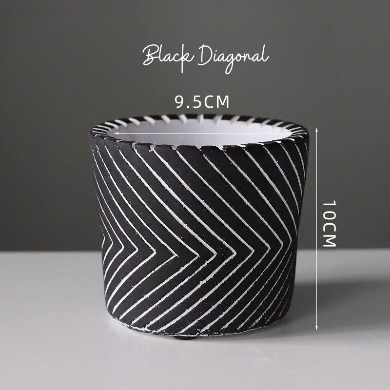 HomeQuill‚Ñ¢ Retro Geometric Flower Pots - Nordic Side - 