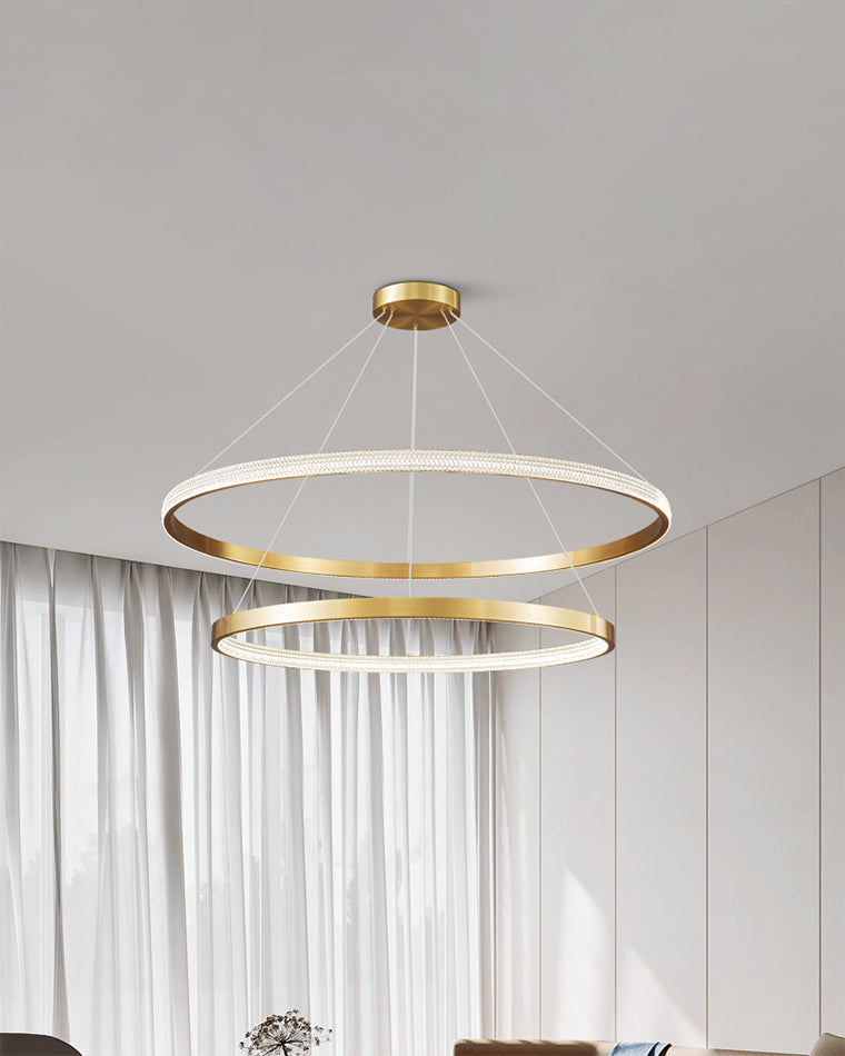 WOMO Circular Led Brass Chandelier-WM2347
