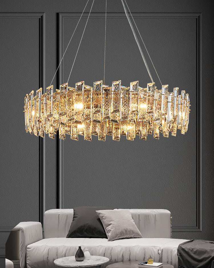 WOMO Gold Crystal Round Chandelier-WM2397