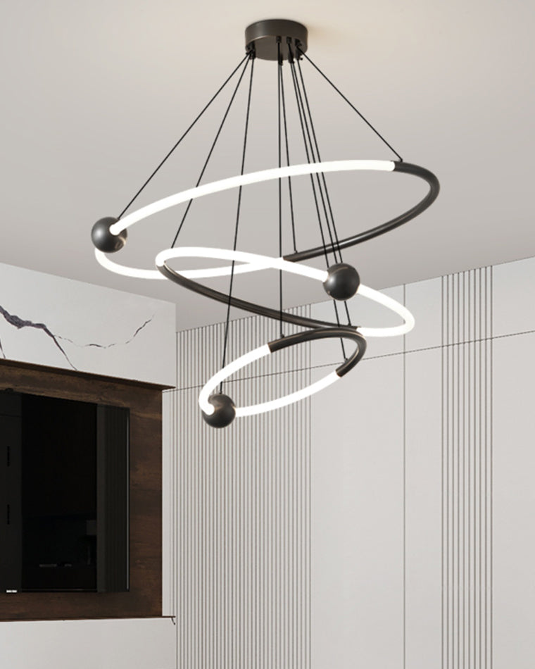 WOMO Circular Led Brass Chandelier-WM2342