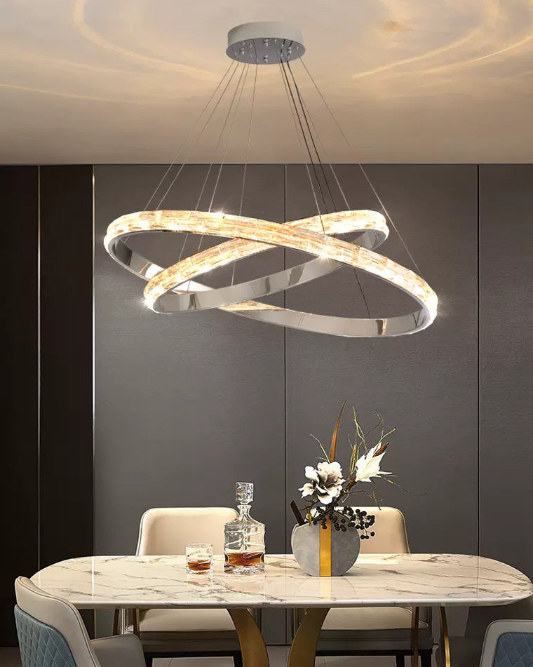 WOMO Tiered Circular Led Crystal Chandelier-WM2491
