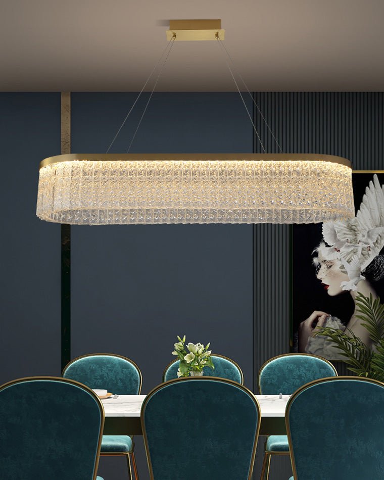 WOMO Hammered Glass Round Chandelier-WM2489