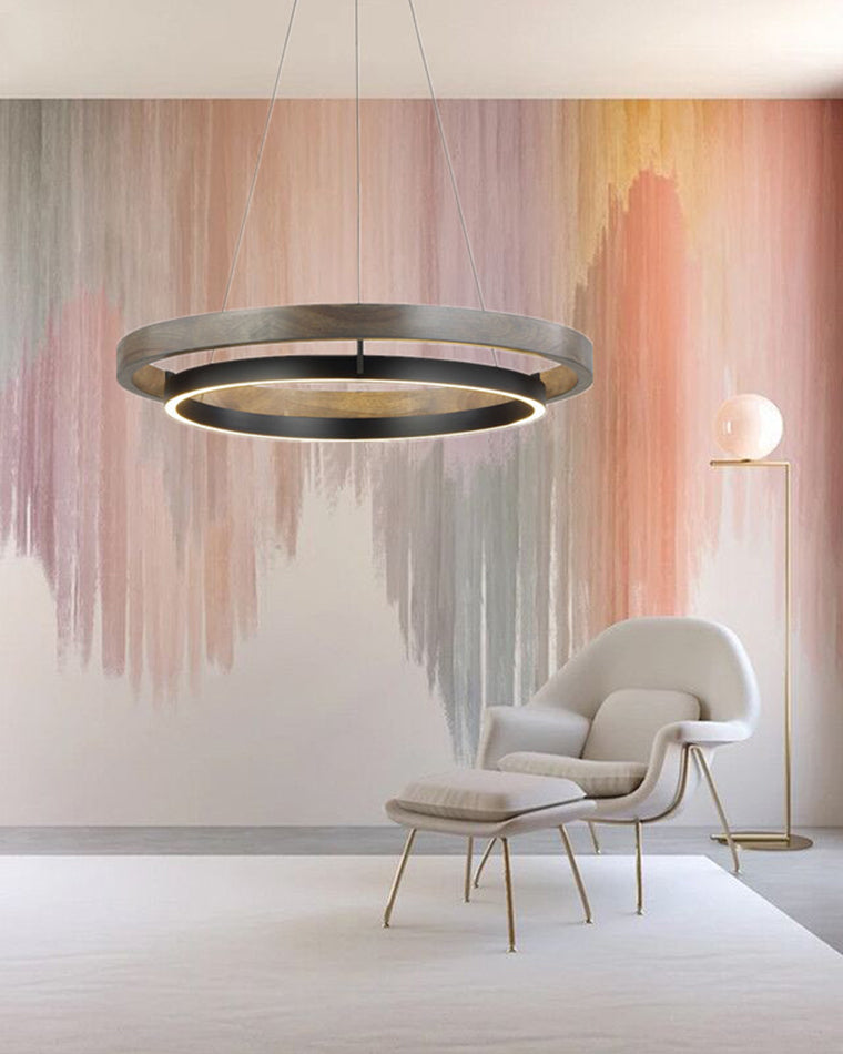 WOMO Wood Circular Led Chandelier-WM2492