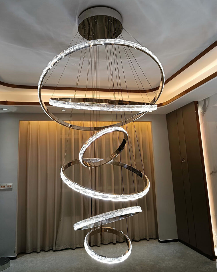 WOMO Tiered Circular Led Crystal Chandelier-WM2491