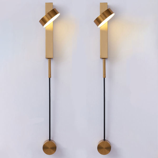 Emelie - Gold Wall Lamp with Dimmer Switch