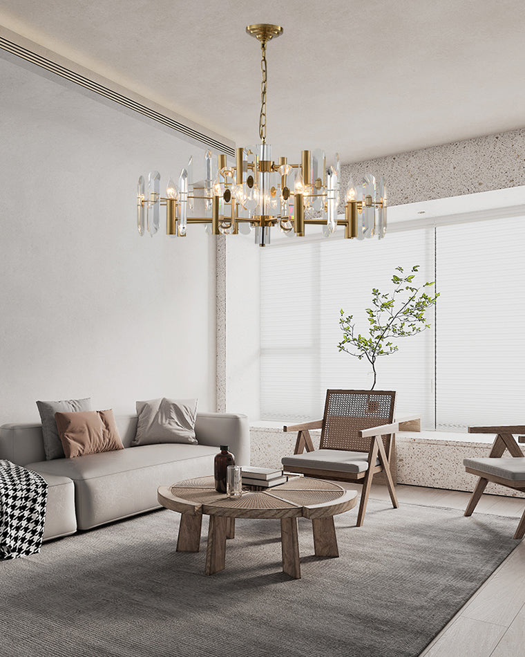 WOMO Gold Candle Crystal Chandelier-WM2518