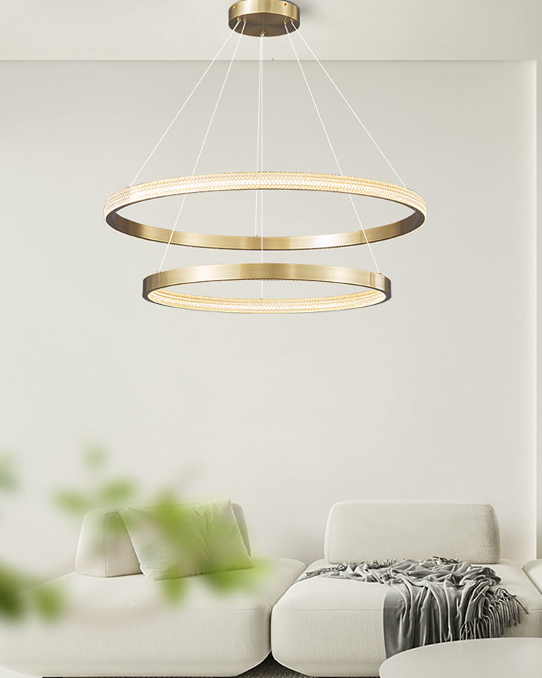WOMO Circular Led Brass Chandelier-WM2347