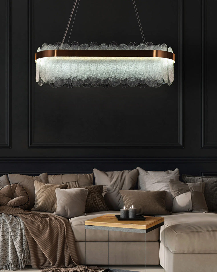 WOMO Long Oval Glass Chandelier-WM2410