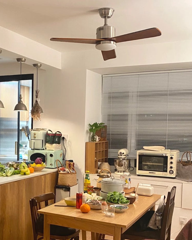 WOMO Mid Century Modern Ceiling Fan Lamp-WM5117