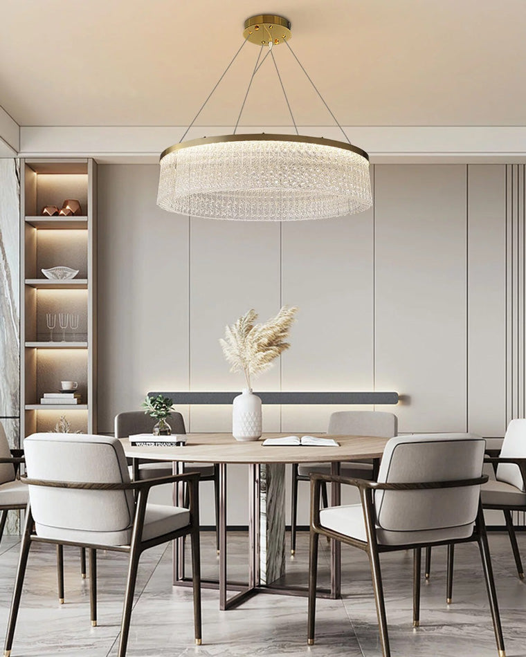 WOMO Hammered Glass Round Chandelier-WM2489