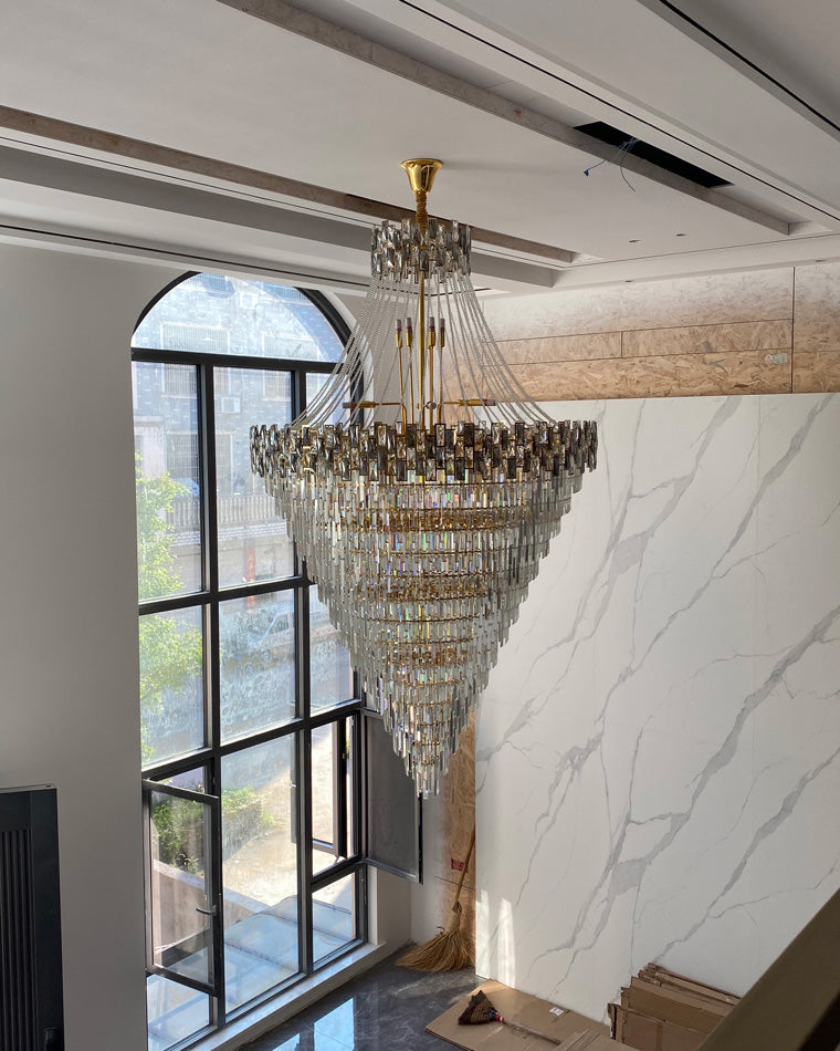 WOMO Gold Tiered Crystal Chandelier-WM2380