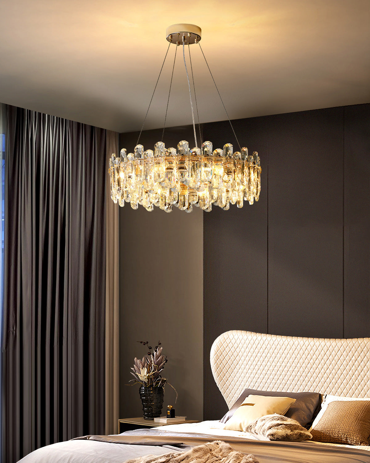 WOMO Crystal Round/Linear Chandelier-WM2406