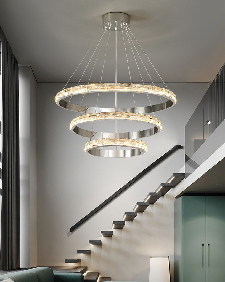 WOMO Tiered Circular Led Crystal Chandelier-WM2491