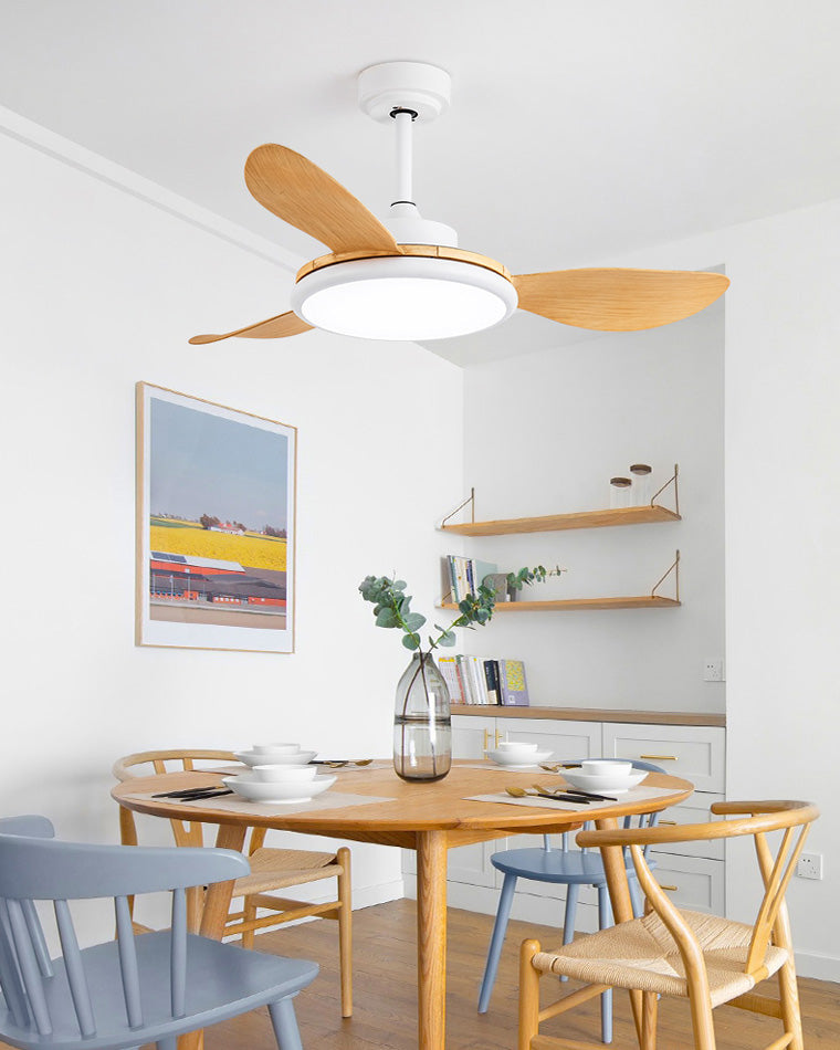 WOMO White Modern Ceiling Fan Lamp-WM5085