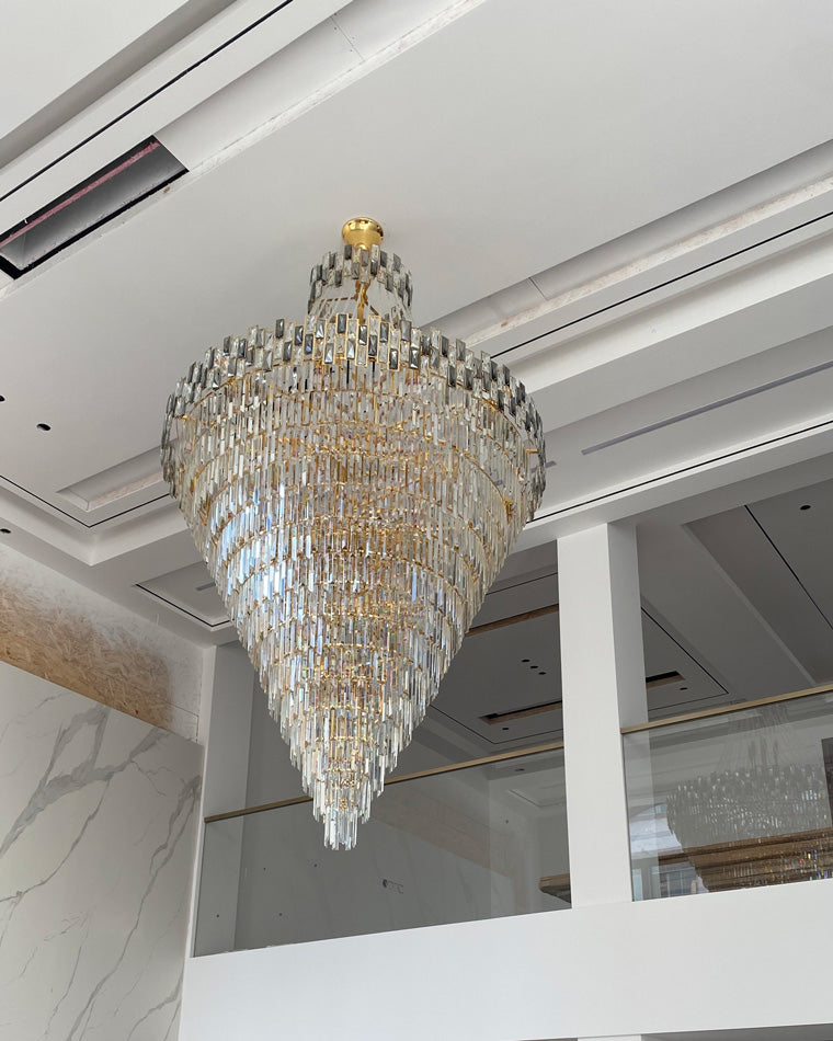 WOMO Gold Tiered Crystal Chandelier-WM2380