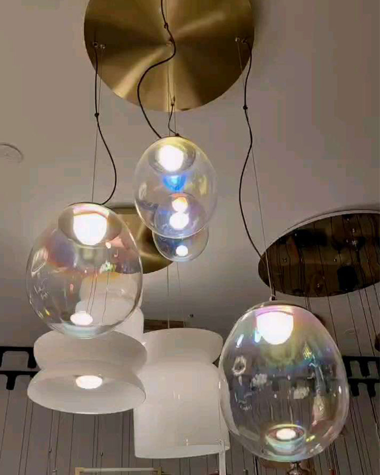 WOMO Iridescent Glass Bubble Pendant Light-WM2502