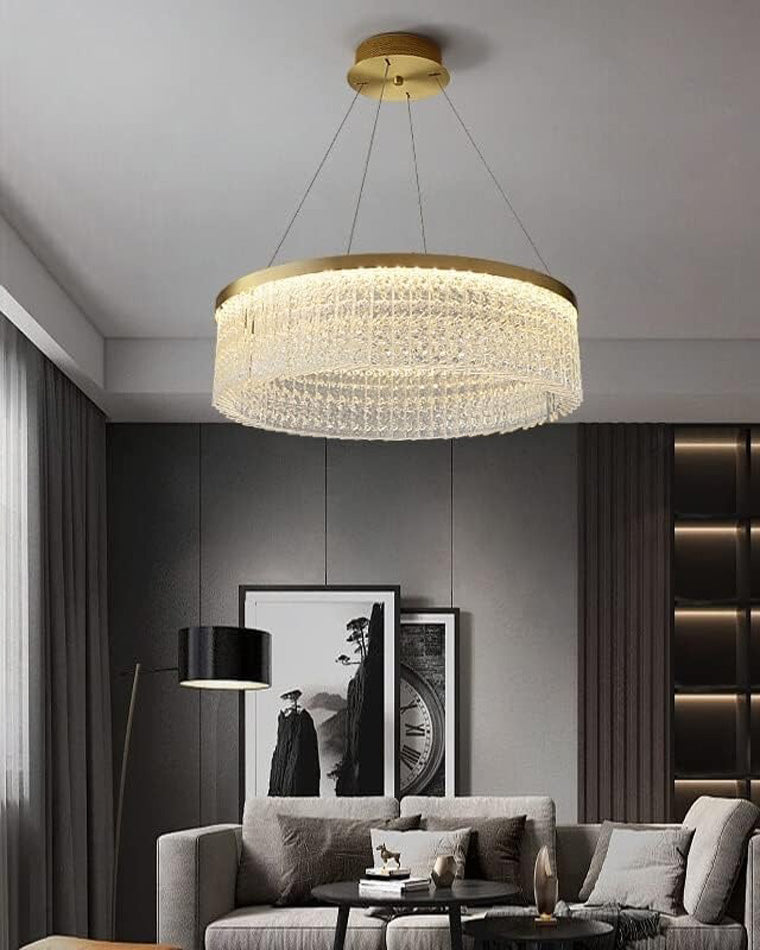 WOMO Hammered Glass Round Chandelier-WM2489