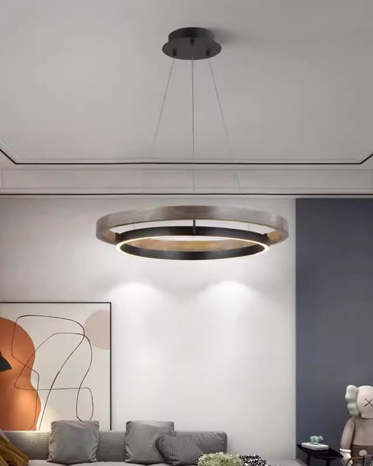 WOMO Wood Circular Led Chandelier-WM2492