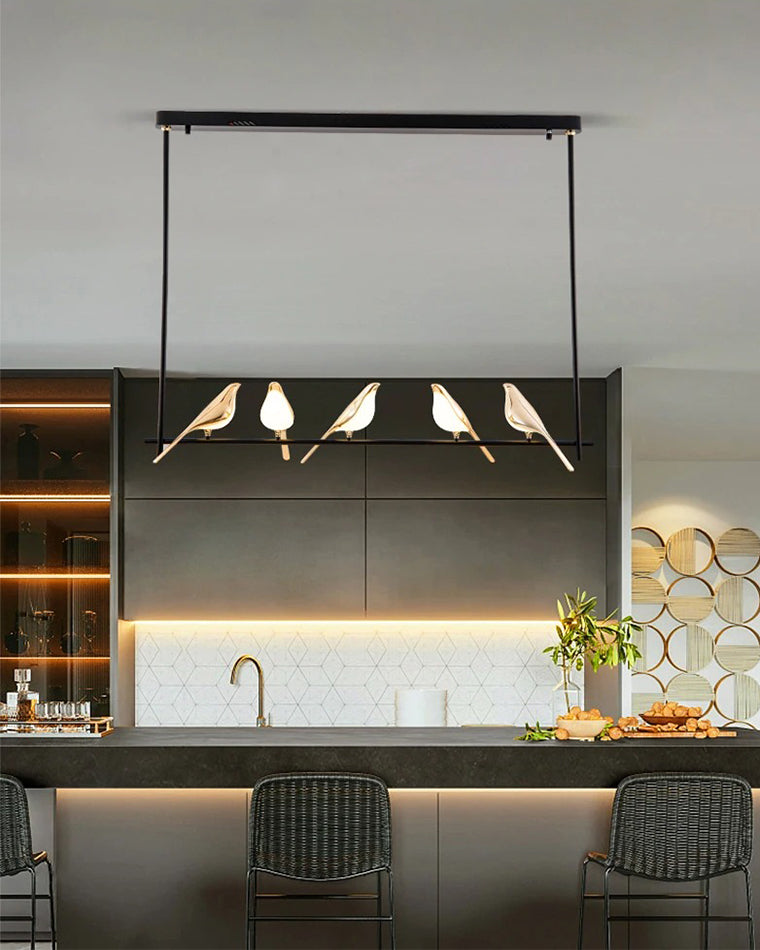 WOMO Black and Gold Bird Chandelier-WM2512