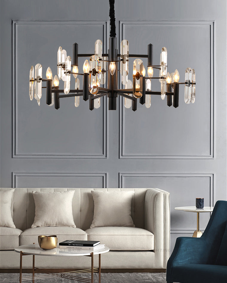 WOMO Black Candle Crystal Chandelier-WM2519