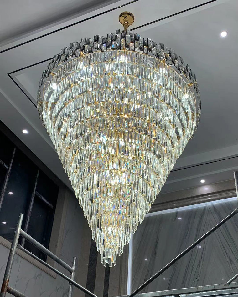 WOMO Gold Tiered Crystal Chandelier-WM2380