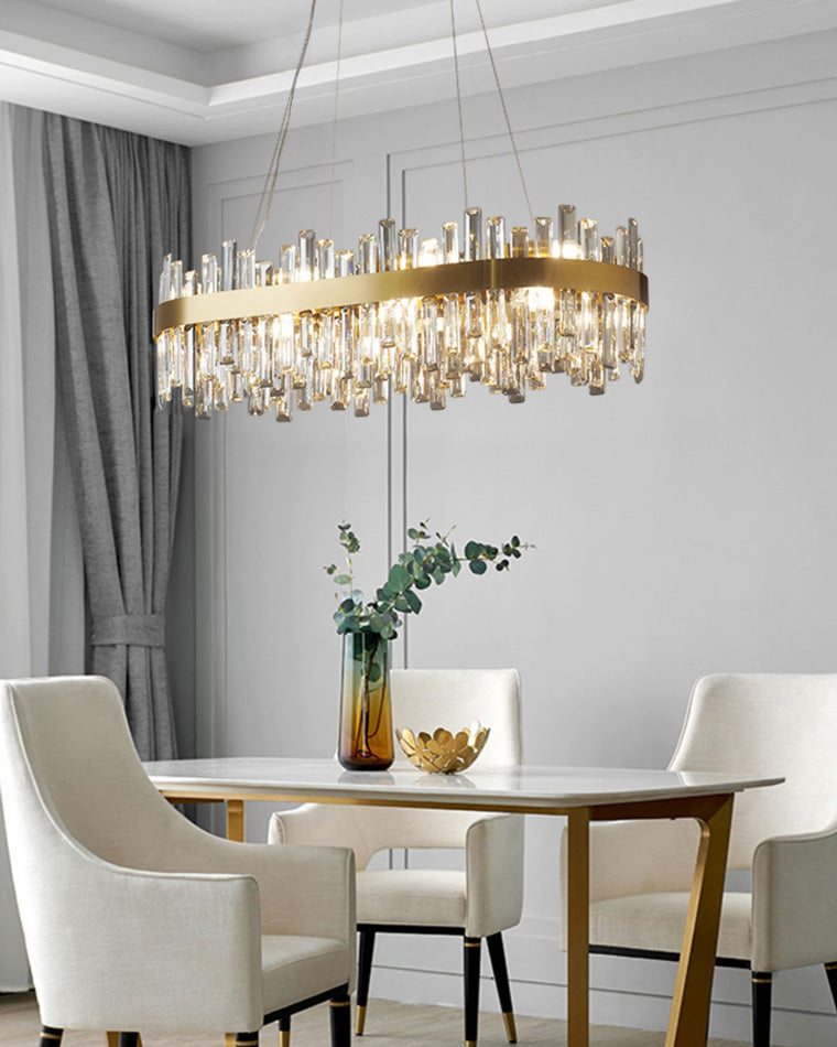 WOMO Long Oval Crystal Chandelier-WM2486