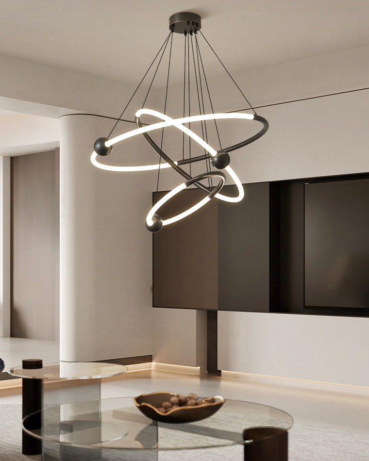 WOMO Circular Led Brass Chandelier-WM2342