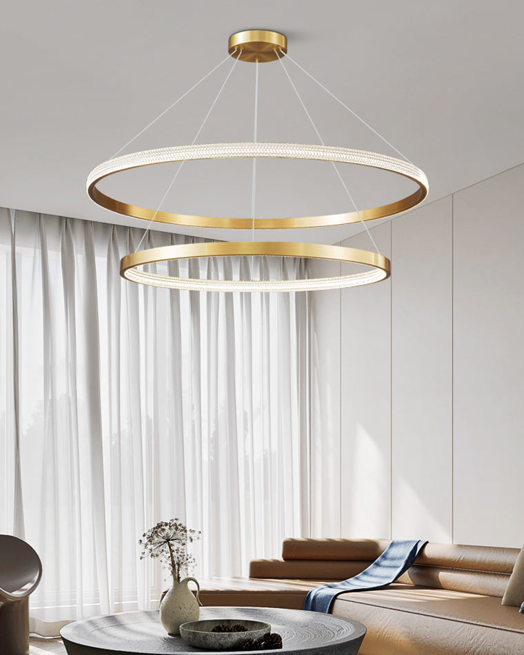WOMO Circular Led Brass Chandelier-WM2347