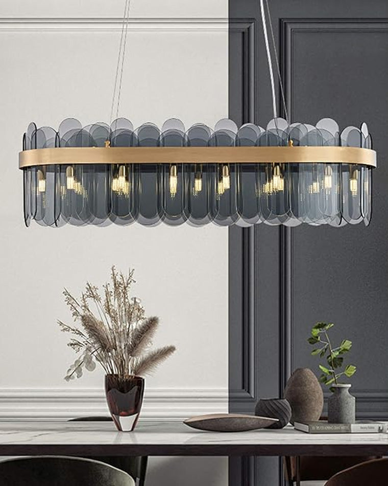 WOMO Long Oval Glass Chandelier-WM2410