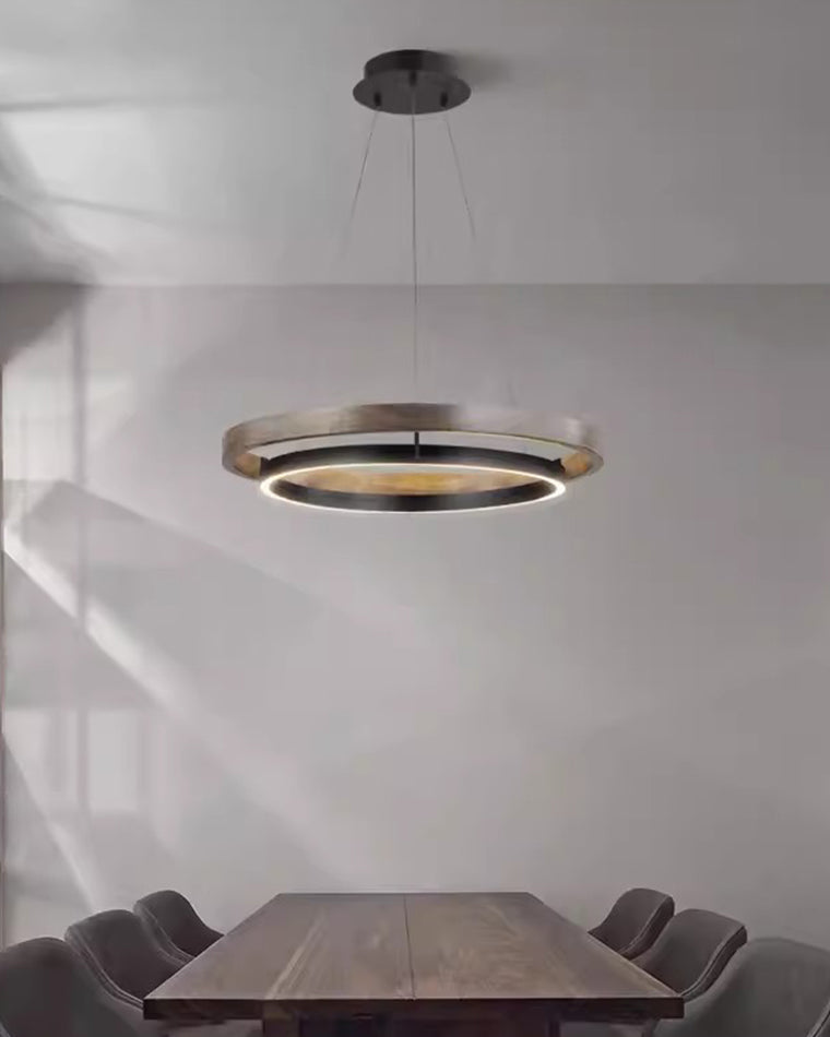 WOMO Wood Circular Led Chandelier-WM2492