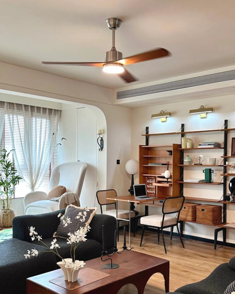 WOMO Mid Century Modern Ceiling Fan Lamp-WM5117