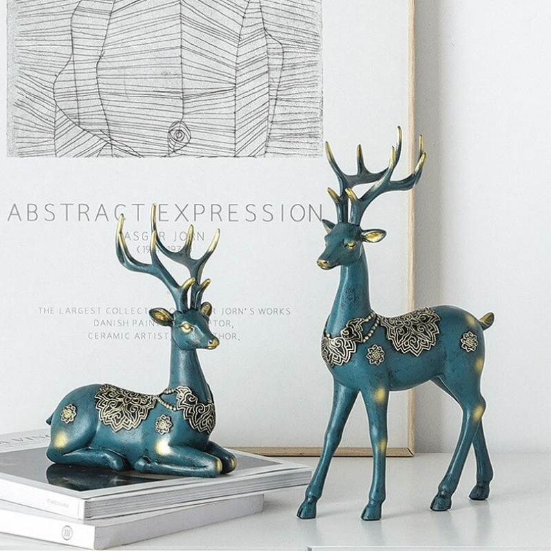 HomeQuill‚Ñ¢ European Style Classic Deer Pair - Nordic Side - 