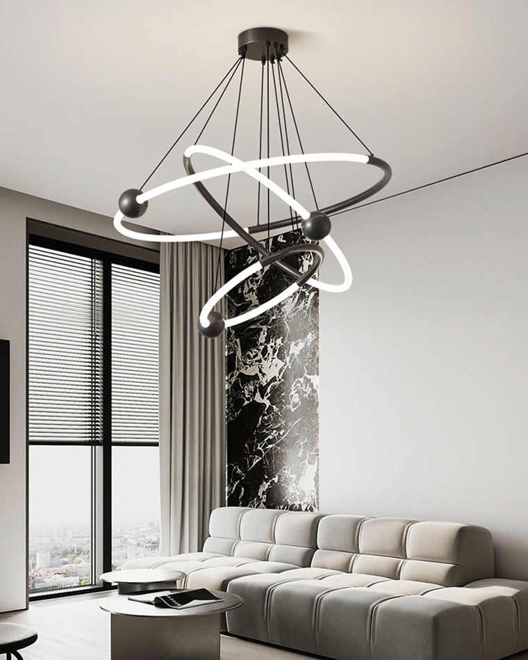 WOMO Circular Led Brass Chandelier-WM2342