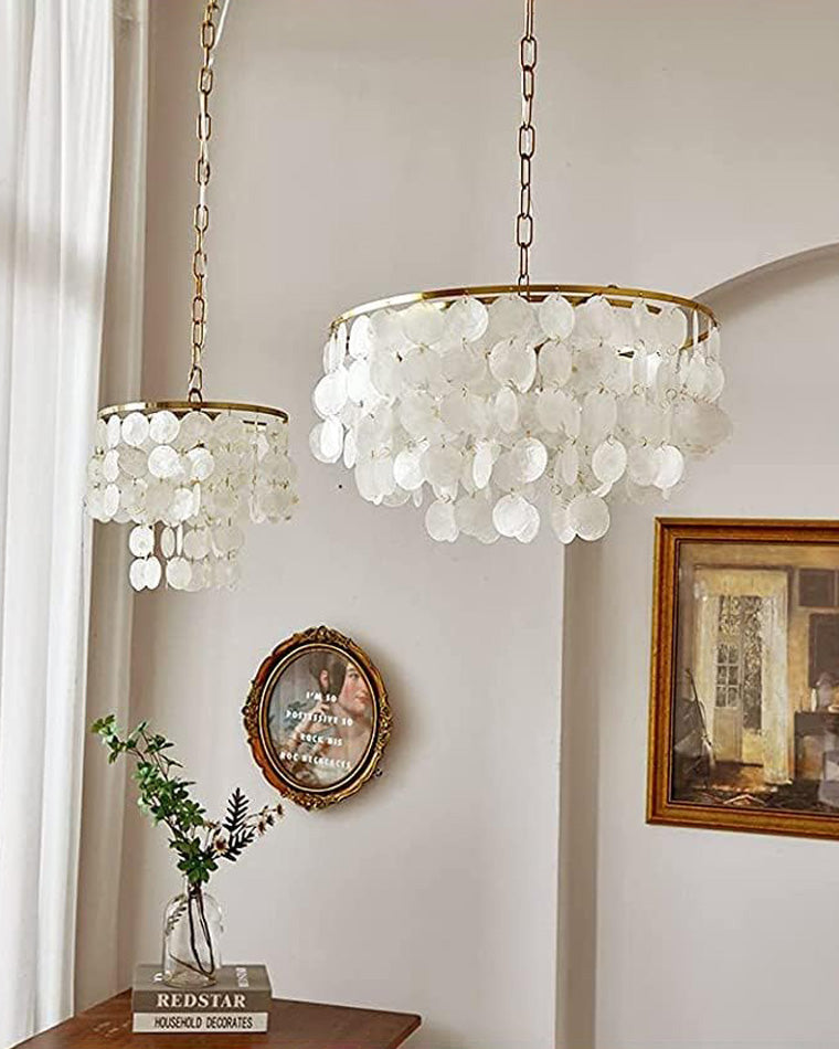 WOMO Capiz Round Chandelier-WM2474