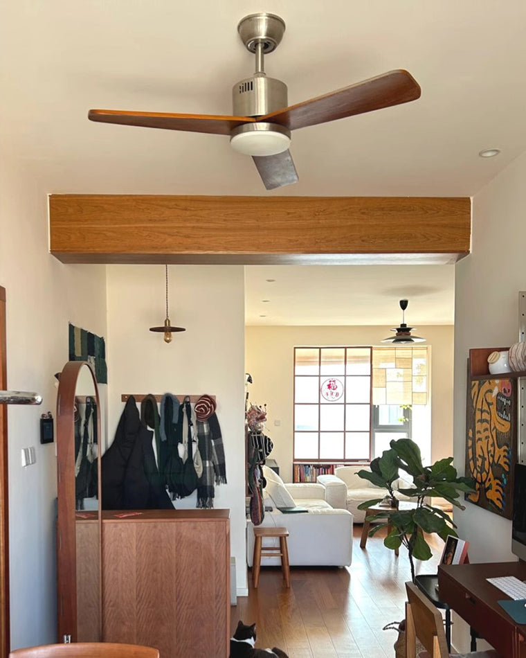 WOMO Mid Century Modern Ceiling Fan Lamp-WM5117