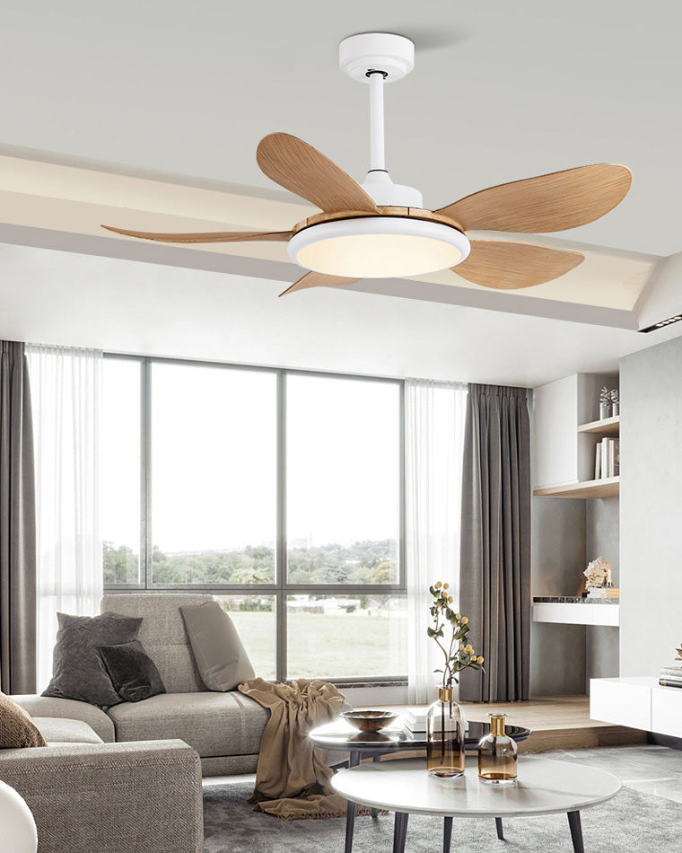 WOMO White Modern Ceiling Fan Lamp-WM5085