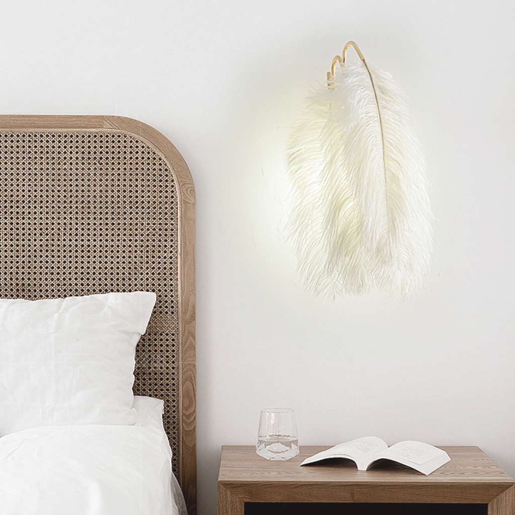 Ostrich Feather Wall Lamp Design