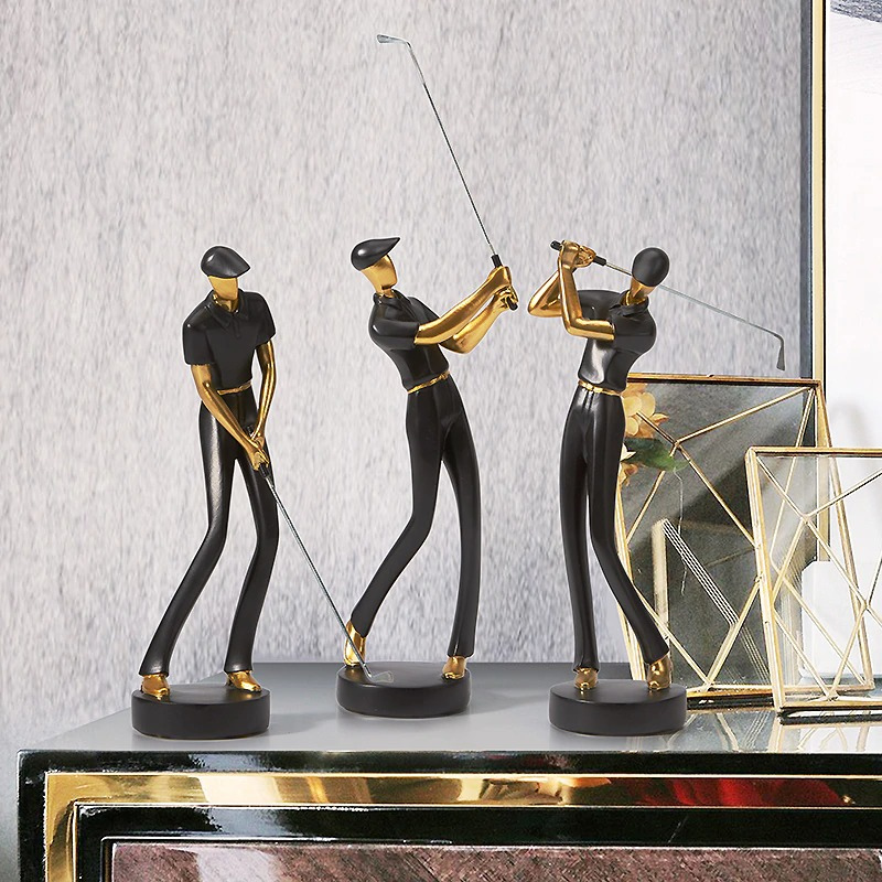 HomeQuill‚Ñ¢ Modern Golfer Figurines - Nordic Side - 