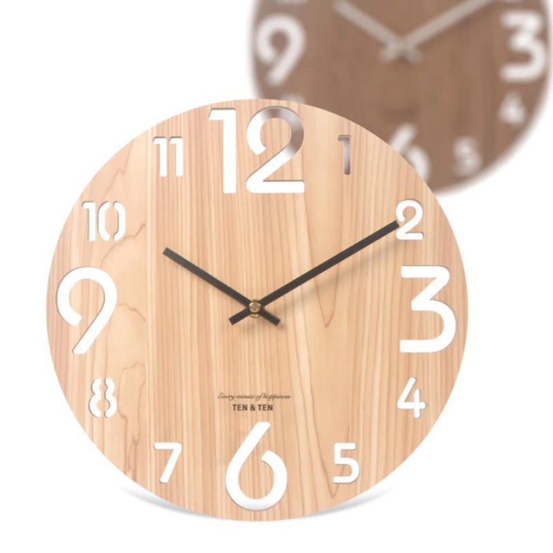 HomeQuill‚Ñ¢ Wooden Wall Clock - Nordic Side - 