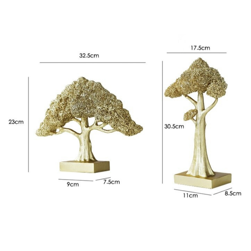 HomeQuill‚Ñ¢ Golden Money Tree Statue - Nordic Side - 