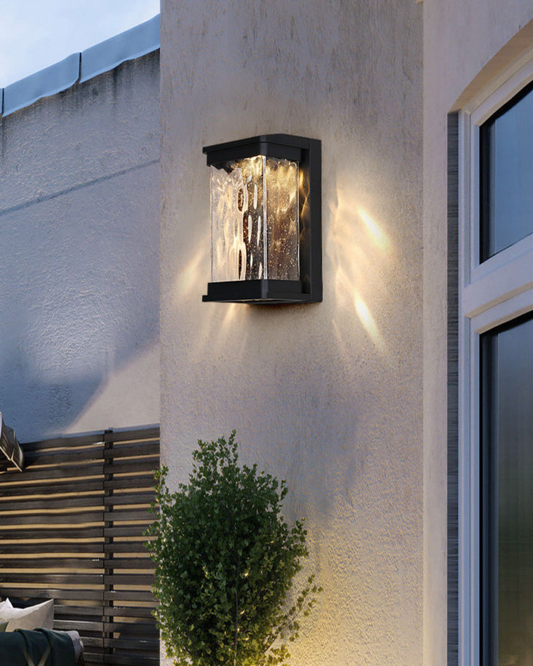 WOMO Seeded Glass Outdoor Wall Light-WM9160