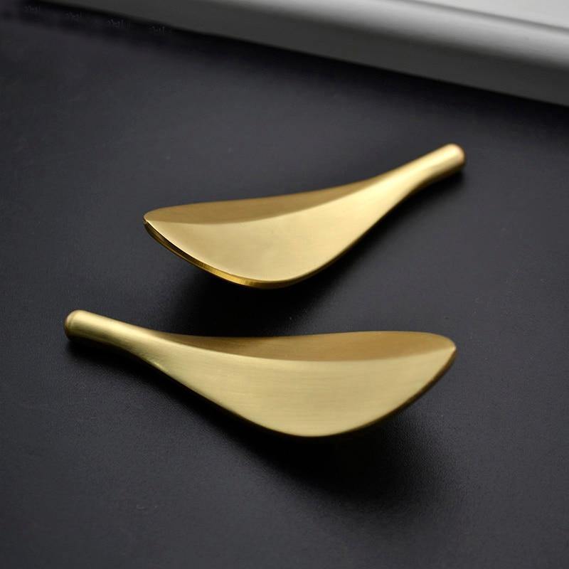 Golden Leaf Cabinet Handles - Nordic Side - 